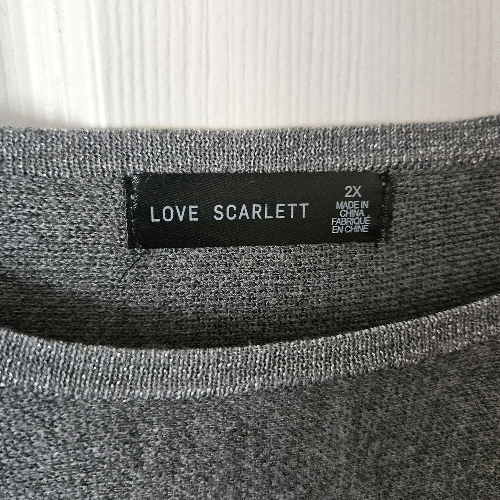 Love Scarlett Short Sleeve Silver Metallic Polka Dot Sweater Women Plus Size 2x - Picture 3 of 4